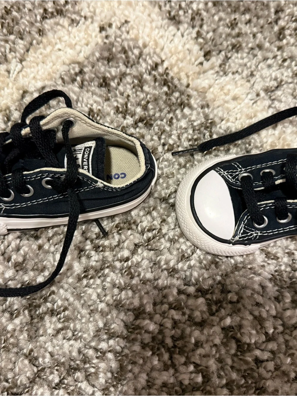 Converse Kids Black and White Low-Top Canvas Sneakers